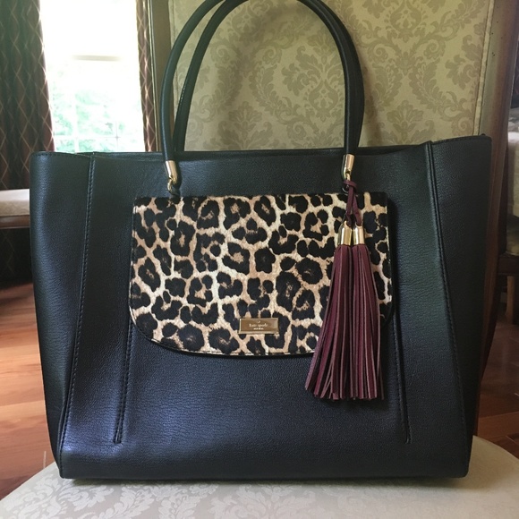 Kate Spade Leopard Tote Longacre Haircalf NWOT - Picture 2 of 7